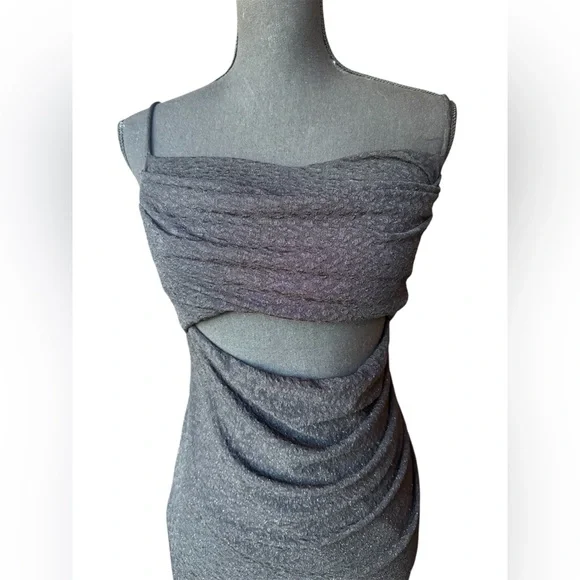 Windsor black sparkle open mid evening gown party prom homecoming EauC Large - Picture 2 of 7